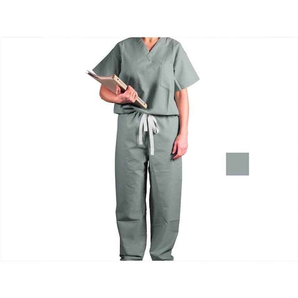 Medline AngelStat Unisex Pants Scrub, Reversible, Drawstring Waist, Misty Green, 3XL ASPMGXXXL-D - main